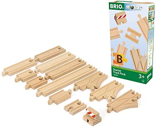 Brio World - 33394 חבילת מסלול Starter | פסי רכבת מעץ 13 חלקים לילדים בגילאי 3 ומעלה